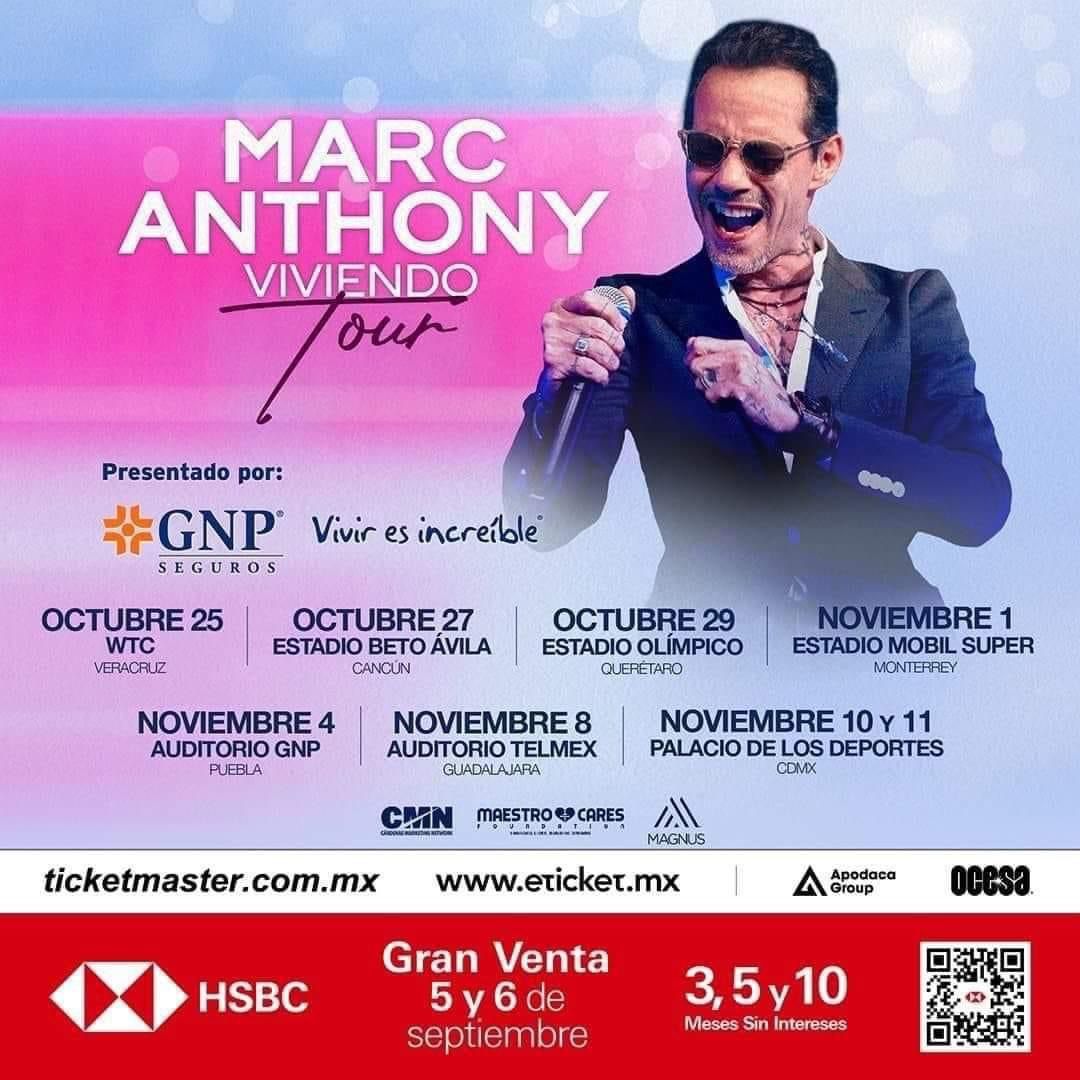 Confirma Marc Anthony concierto el 25 de octubre en World Trade Center